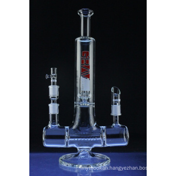 Dual Action Double Joint Hookah Glass Smoking Water Pipe (ES-GB-544)